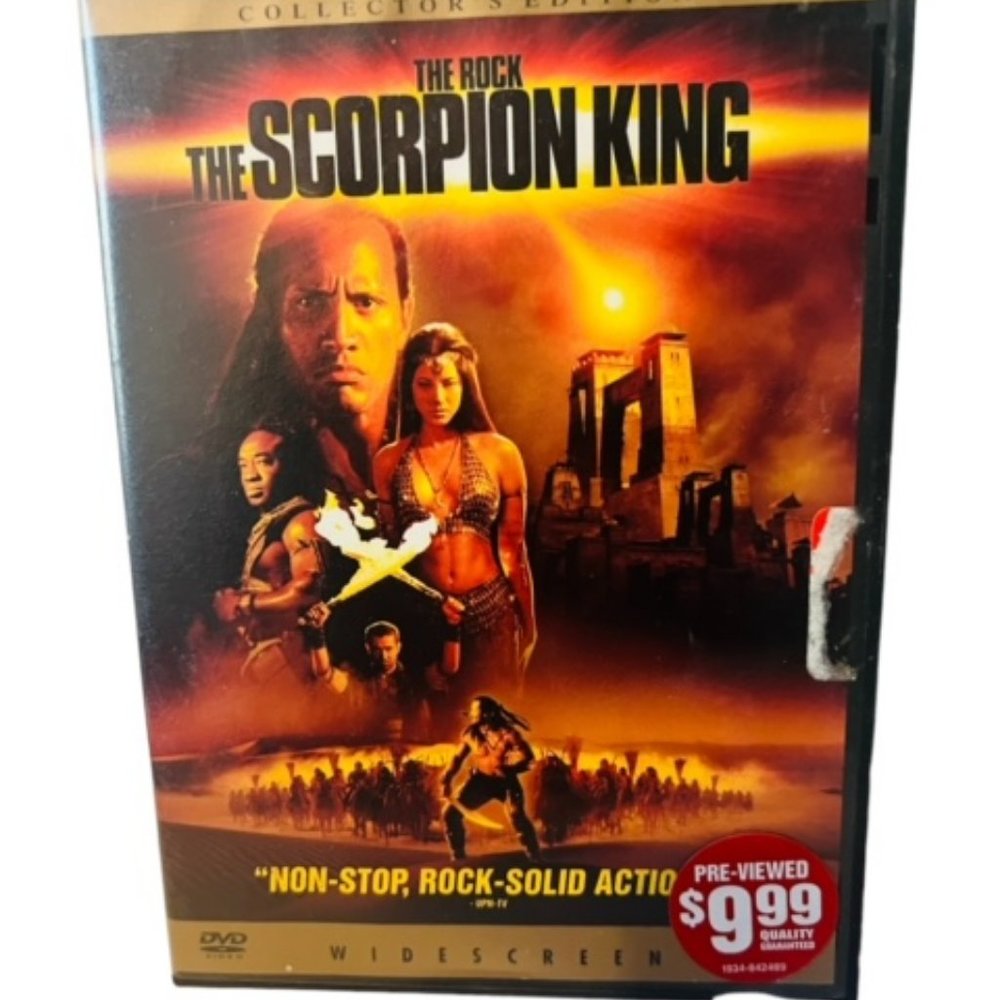 DVD Movie Vtg The Scorpion King Rock Dwayne Johnson Blockbuster Video Mummy case